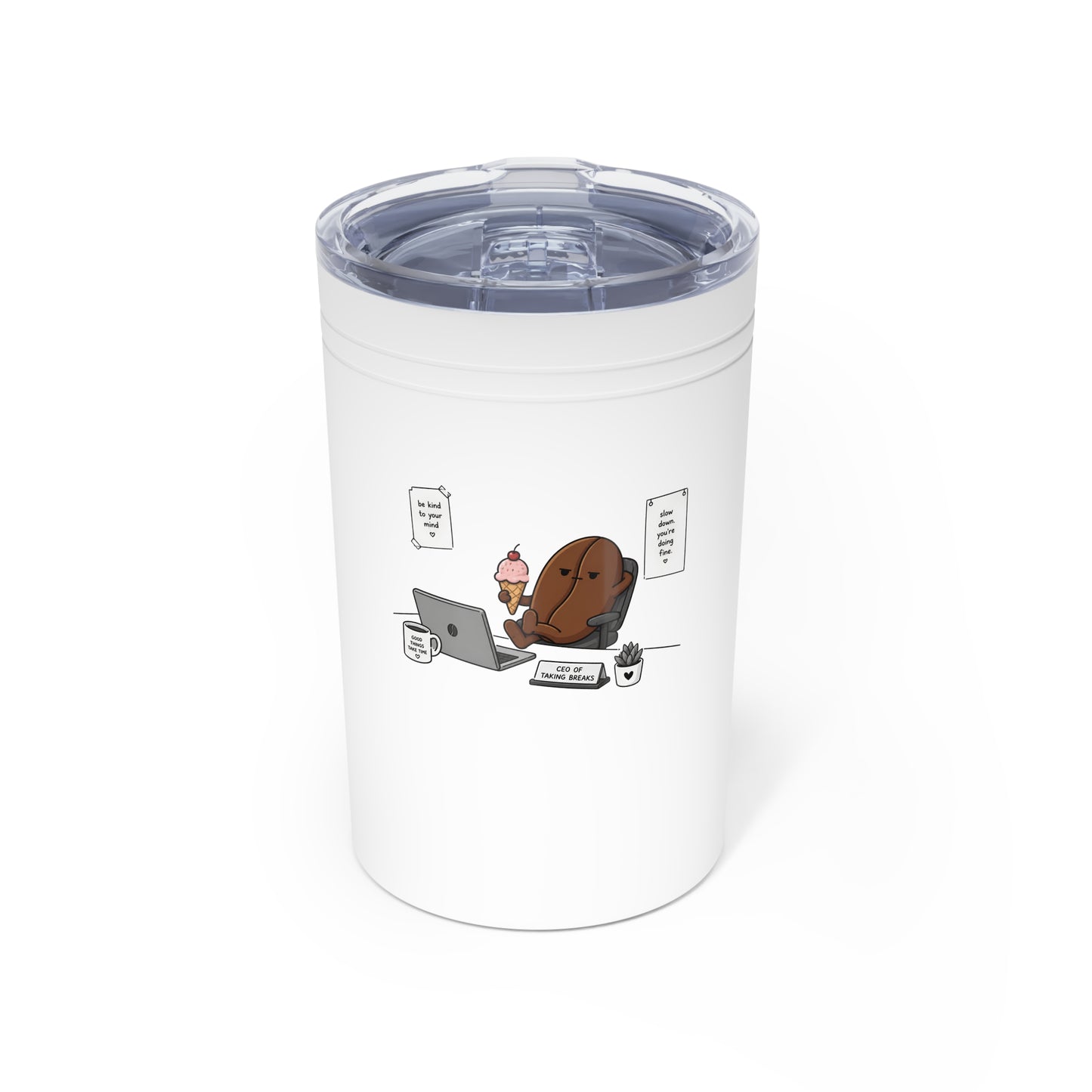Coffee Bean Desk Tumbler — Cute Work-From-Home Coffee Cup (11oz)
