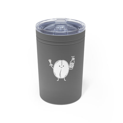 11oz Insulated Tumbler — Cute Coffee Bean Holding Coffee & Syrup