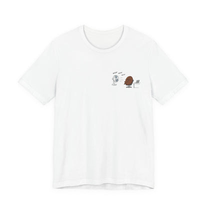Coffee Bean & Donut Desk Buddies T‑Shirt — Cute Office Coffee Humor Tee
