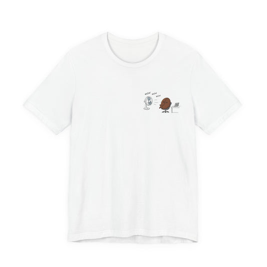 Coffee Bean & Donut Desk Buddies T‑Shirt — Cute Office Coffee Humor Tee