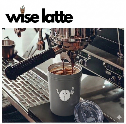 11oz Insulated Tumbler — Cute Coffee Bean Holding Coffee & Syrup