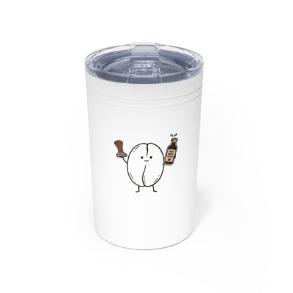 11oz Insulated Tumbler — Cute Coffee Bean Holding Coffee & Syrup